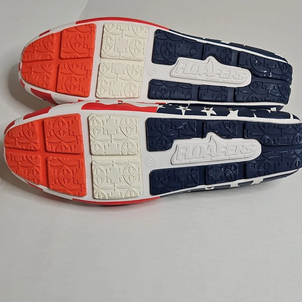 Floaters Mens Country Club Driver Size 12 Boat Shoes, American Flag